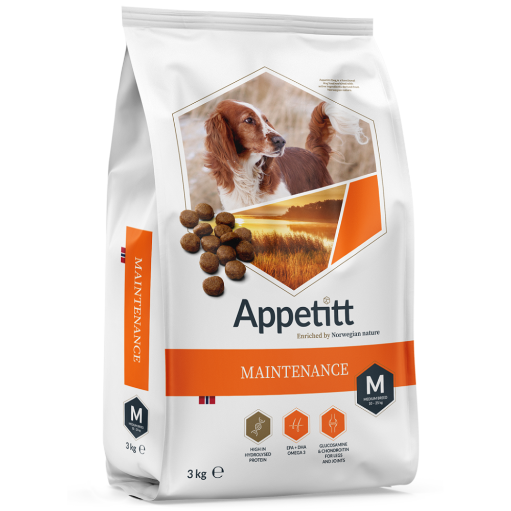 Appetitt Hundefôr Maintenance Medium Breed 3 kg - Lassie og Garfield